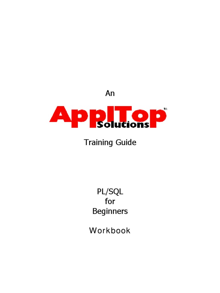 PLSQL For Beginners 4 | PDF | Teaching Methods & Materials | Computers