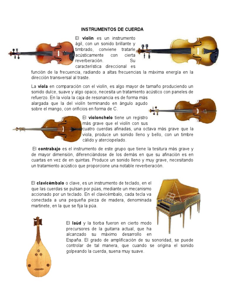 10 Instrumentos de Cuerda y sus Características | PDF | Piano | Viola