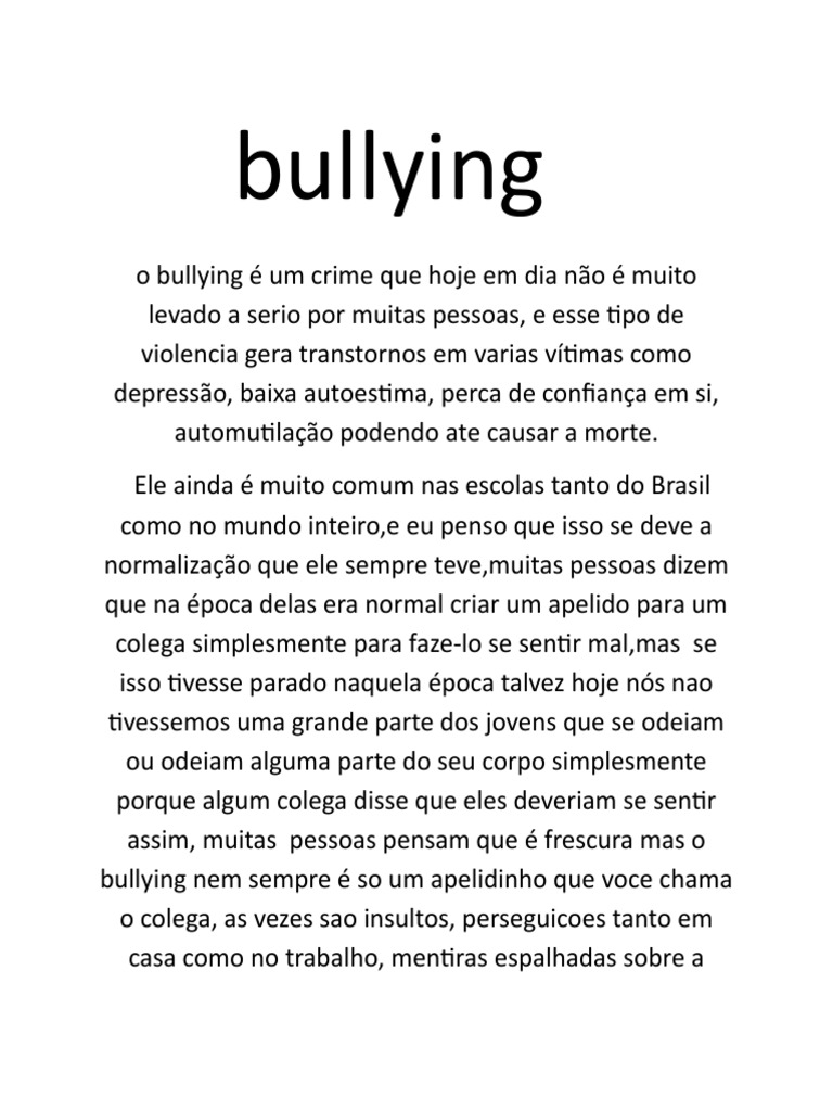 Artigo de Opiniao Sobre Bullying | PDF