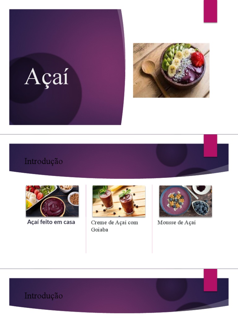 Açaí | Download grátis PDF | Milkshake | Alimentos