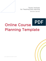 Online Course Planning Template: Taylorinstitute Forteaching and Learning