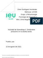 Oliver Rodríguez Hernández Matricula: 137209 Grupo: LP49-psicología Psicología Del Desarrollo II Mtra. Olivia Magaña Vázquez