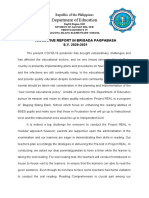 Department of Education: Narrative Report in Brigada Pagpabasa S.Y. 2020-2021