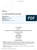 3.Ley 1015 de 2006 Nivel Nacional Por Medio de La Cual Se Expide El Régimen Disciplinario Para La Policía Nacional.