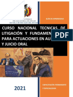 Técnicas de litigación y fundamentación para actuaciones en audiencia y juicio oral