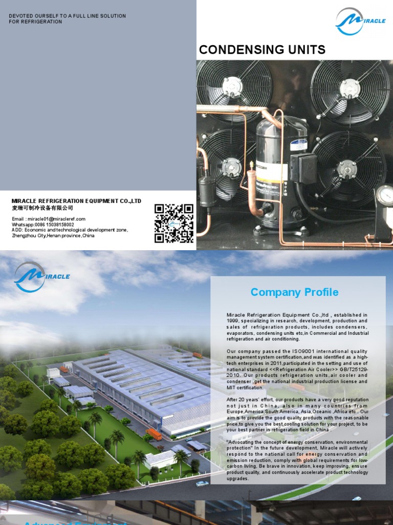 Miracle Refrigeration Condensing Units | PDF | Length | Refrigeration