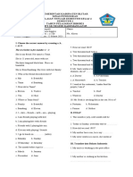 Kelas: 4 (Empat) Mata Pelajaran: Bahasa Inggris Waktu: 07.30 - 11.00 Hari/ Tanggal: Senin, 22 Maret 2021 Nama: No. Absen