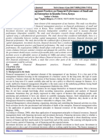 Effect of Financial Management Practices On Financial Performance of Small and Medium Enterprises in Kiambu Town, Kenya