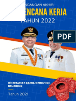 Rancangan Akhir Rencana Kerja Renja Sekretariat Daerah Provinsi Bengkulu Tahun 2022