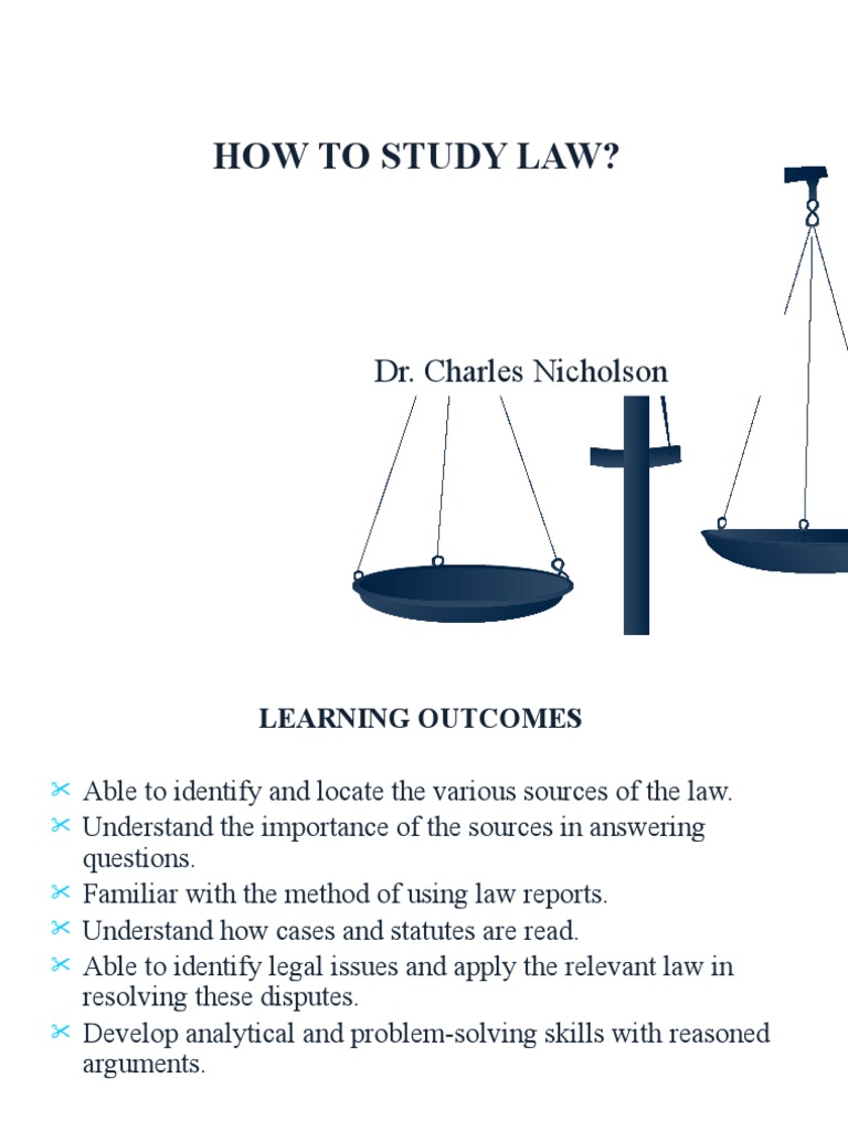 How To Study Law?: Dr. Charles Nicholson | PDF | Judgment (Law) | Justice