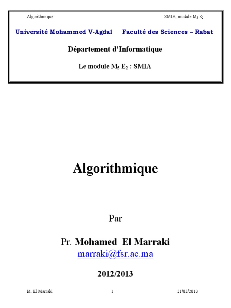 Introduction à l'Algorithmique | PDF | Langage de programmation ...