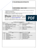 Lista de Materiais - 2022 - 8 Ano