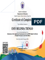 Certificate of Completion