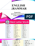 English Grammar: Prepared By: Ronavic D. Baldado Grade V-Adviser