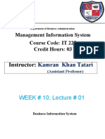 Management Information System Course Code: IT 227 Credit Hours: 03