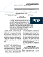 The Role of Sensation Seeking in Political Violence: An Extension of The Significance Quest Theory