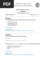 Programming in Java - MCQ Assignment - 0