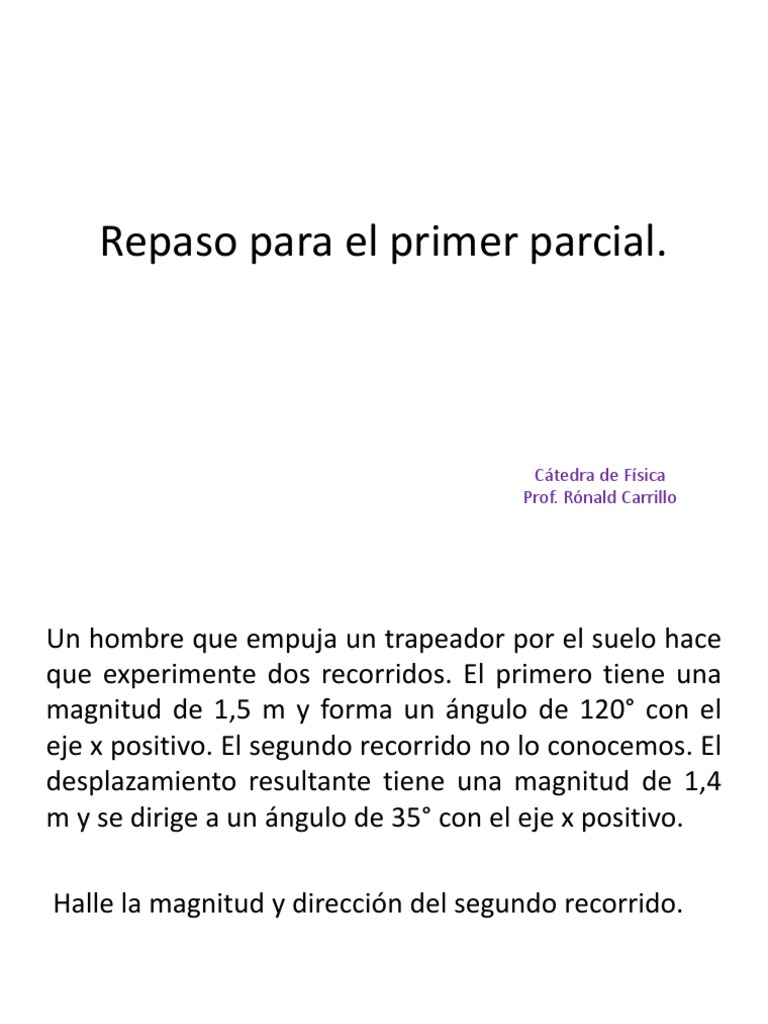 Ejercicios de Física para Primer Parcial | PDF | Física | Mecánica