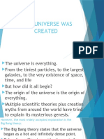 How Universe Was Created