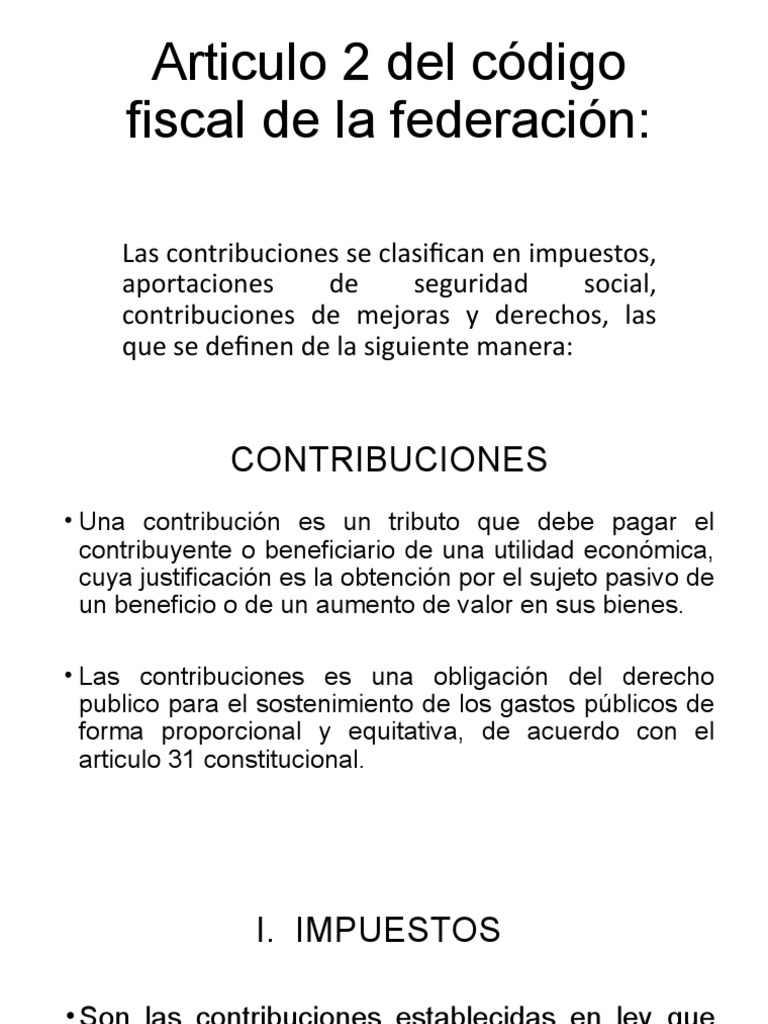 Clasificación de Contribuciones Fiscales | PDF | Impuestos | Impuesto ...