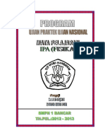 Kisi Kisi Ujian Praktek Ujiant Nasional Mata Pelajaran Ipa (Fisika) SMP Negeri 1 Bancar Tahun Pelajaran