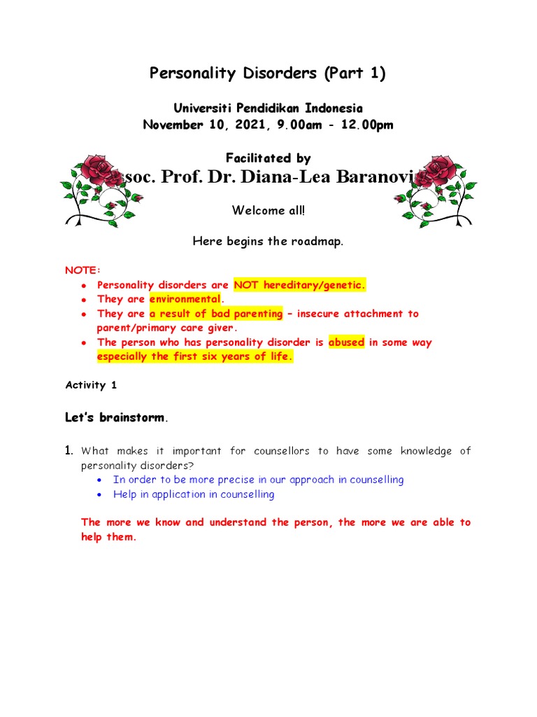 Understanding Personality Disorders | PDF | Personality Disorder ...