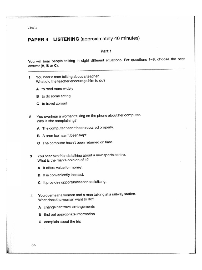 Listening Test 3 | PDF