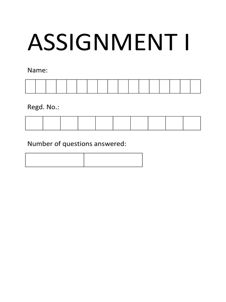 Assignment I: Name | PDF