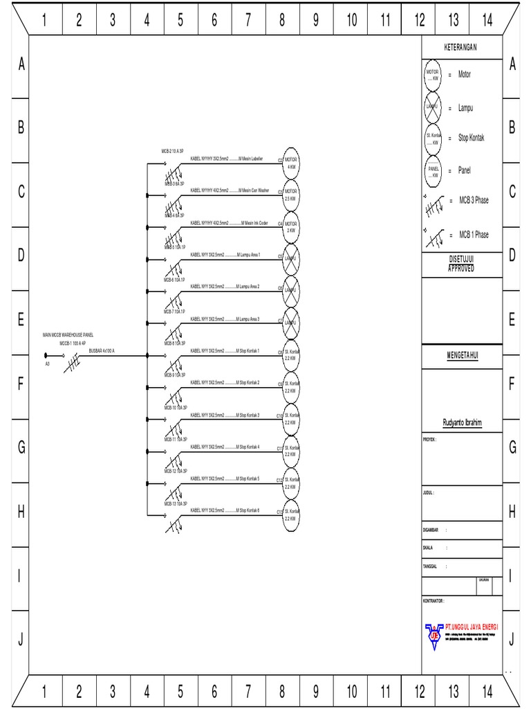 Diagram Garis Tunggal Panel Warehouse | PDF