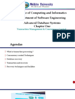 College of Computing and Informatics Department of Software Engineering Advanced Database Systems Chapter One