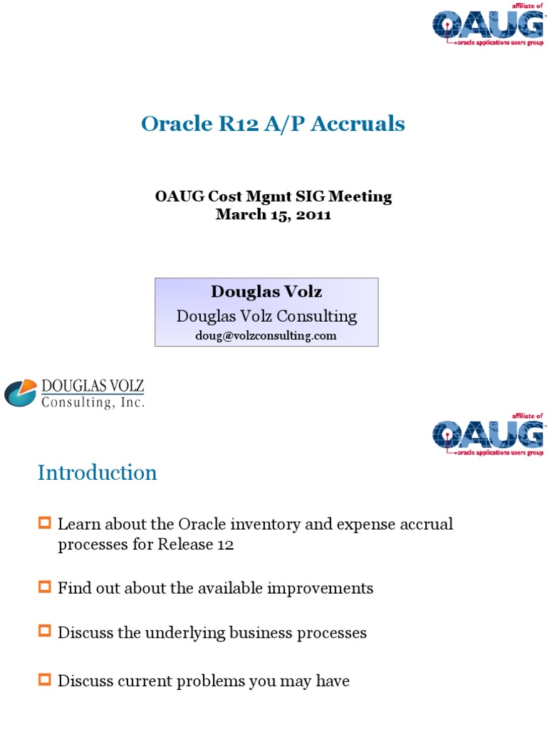 Oracle R12 A/P Accruals Overview | PDF | Accounts Payable | Debits And ...
