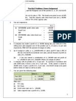 Marginal Costing Home Assignment