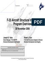 F-35 Aircraft Structural Integrity Program Overview: 28 November 2006