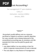 Cost Accounting I