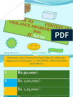 Welcome T O Contest O N Vigilance A Wareness W EEK 2016 AT: Wednesday, February 9, 2022 1