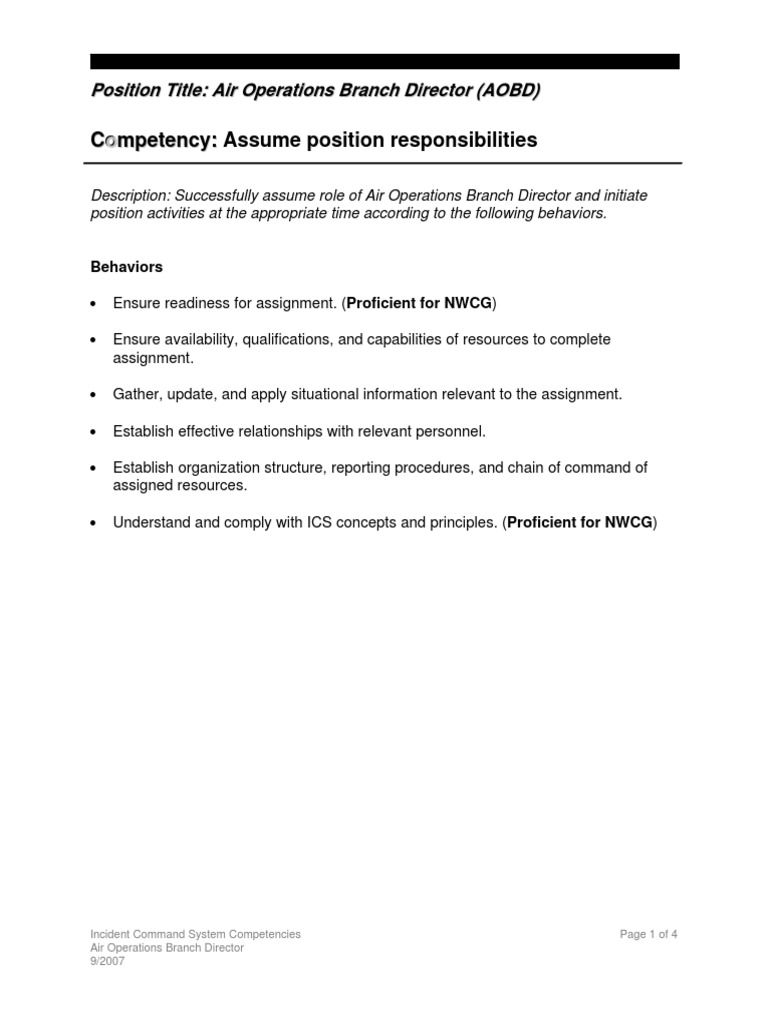 Air Operations Branch Director Guide | PDF | Incident Command System ...