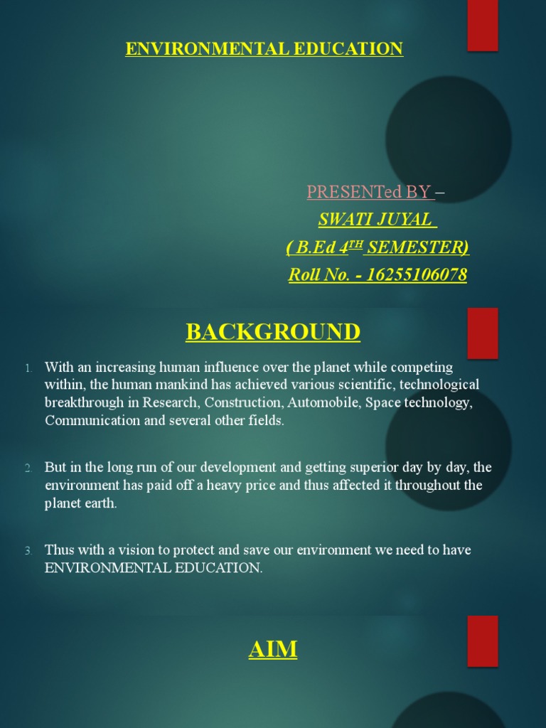 Environmental Education Overview | PDF | Natural Environment | Pollution