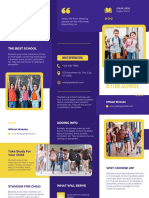 Yellow Purple School Admission Trifold Brochure