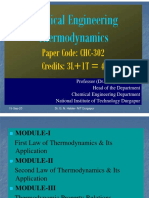 Chemical Engineering Thermodynamics: Paper Code: CHC-302 Credits: 3L+1T 4