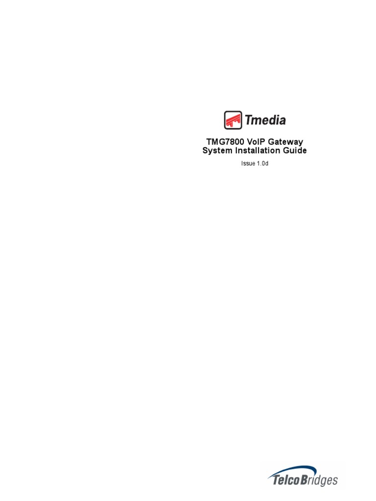TMG7800 VoIP Gateway System Installation Guide. Issue 1.0d | PDF ...