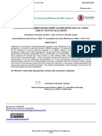 Ijpb - Felbamate Loaded Solid Lipid Nanoparticles in Vitro and in Vivo Evaluation