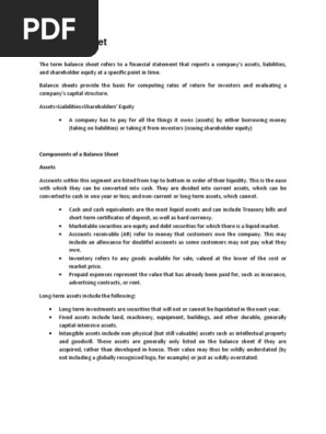 Balance Sheet