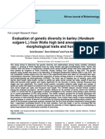 Evaluation of Genetic Diversity in Barley (Hordeum Morphological Traits and Hordein