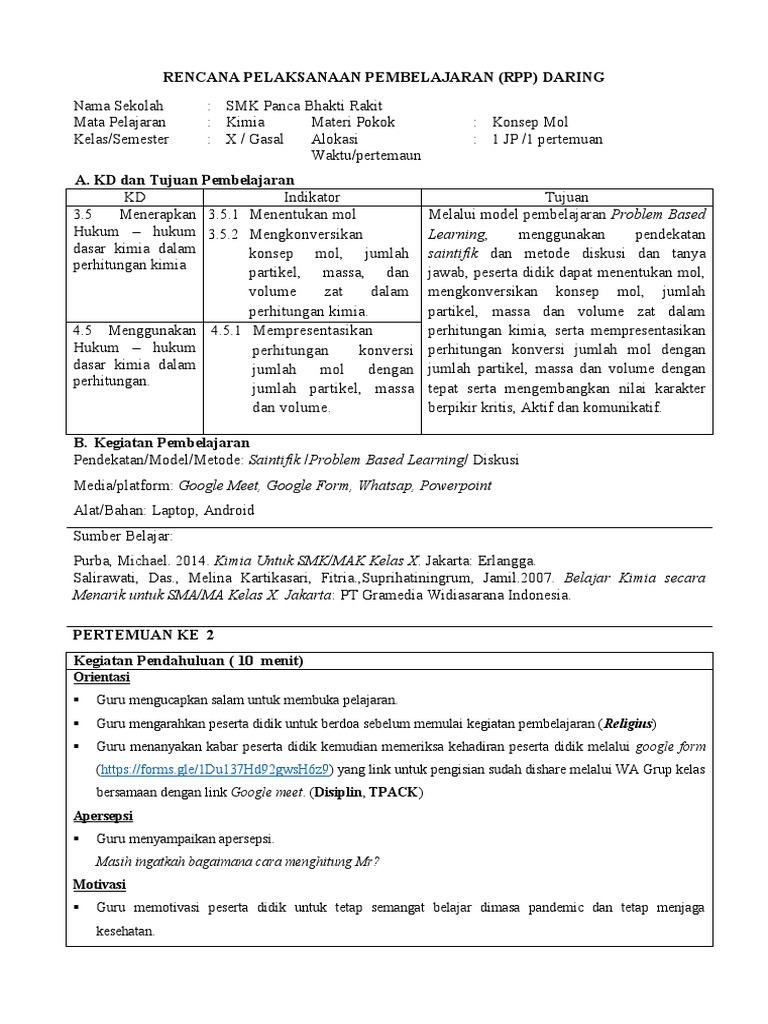 RPP Konsep Mol | PDF