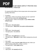 Comparison Between Impact Printer and Non