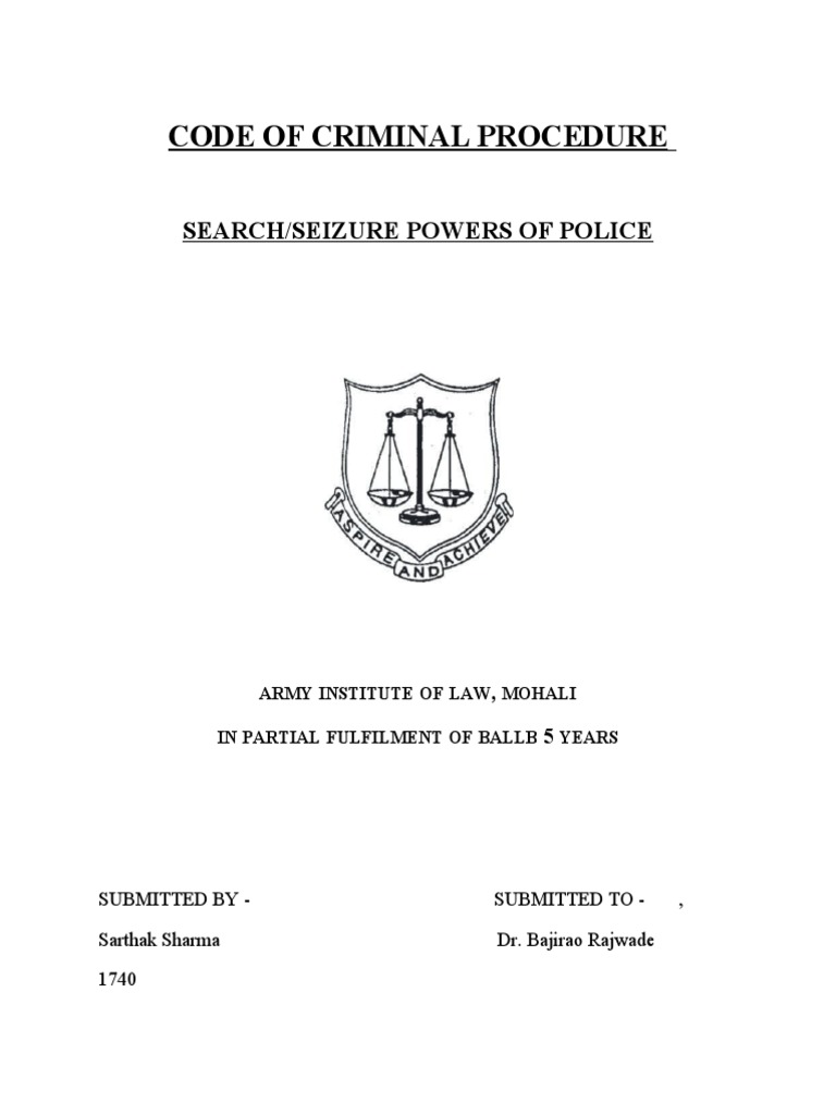 Search and Seizure Under CrPC Explained | PDF | Search And Seizure ...