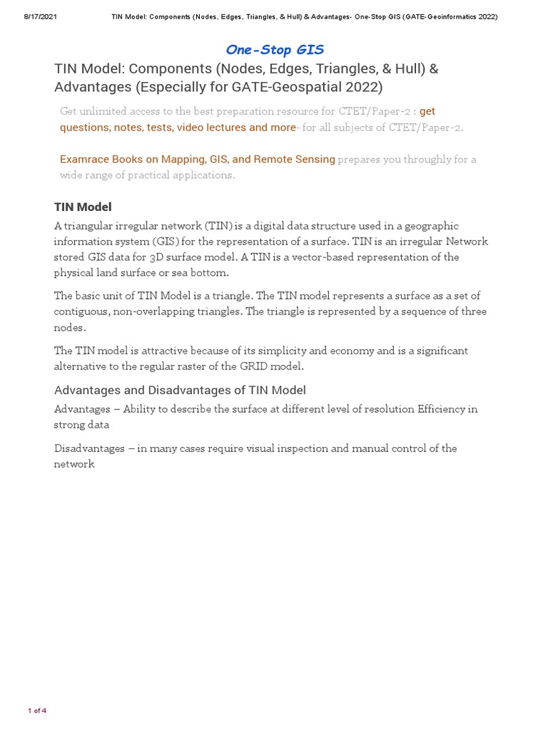 TIN Model Components (Nodes, Edges, Triangles, & Hull) & Advantages