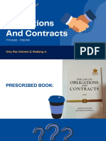 Obligations and Contracts TTH 5:30 - 7:00 PM