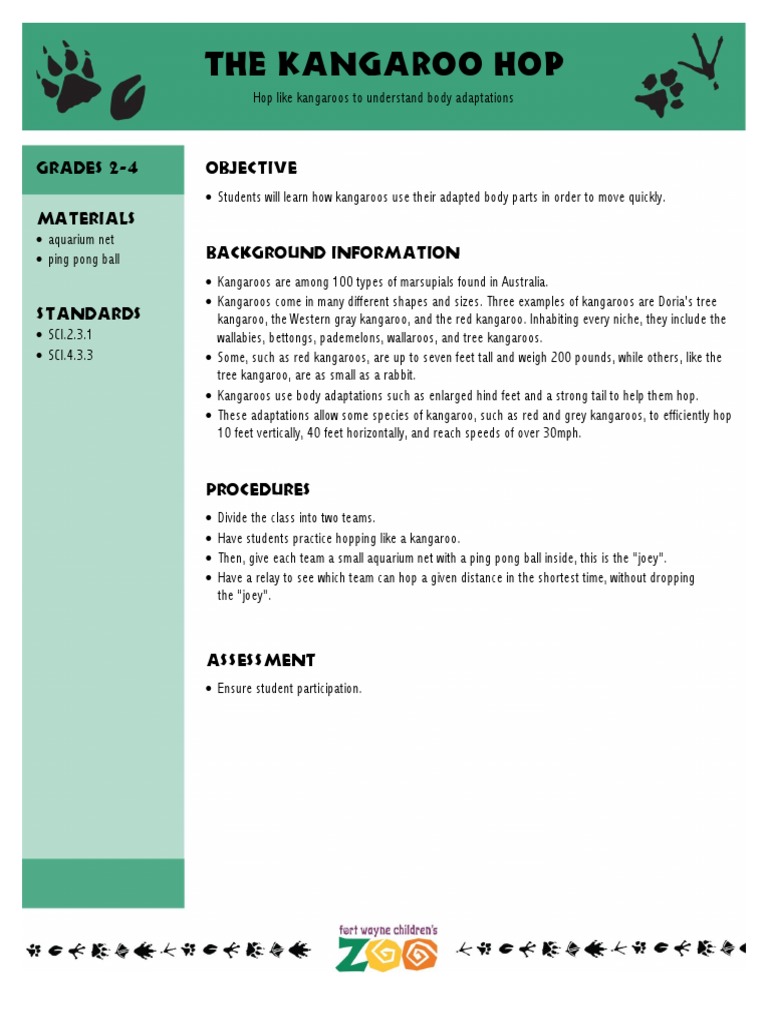 The Kangaroo Hop | PDF | Marsupials | Mammals Of Australia