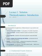 Lecture 1. Introduction To Solution Thermodynamics